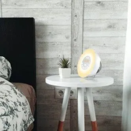 CGV Radio Reloj CR ARUNA con Simulador de Amanecer, 6 Colores Ambientales - Blanco