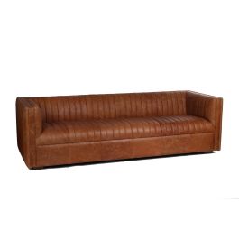 DKD Home Decor 2c24 Sofá Urban Piel Cognac 4 Plazas 246.5 x 92 x 73 cm