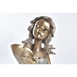 DKD Home Decor Figura Niña Resina Dorado Rojo Turquesa 21 x 13 x 36 cm (2 Unidades)