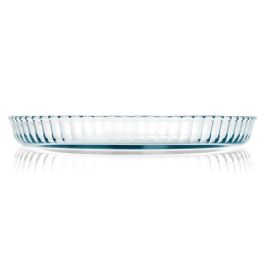 Pyrex Classic Molde Tarta Redondo Vidrio Transparente 30 cm, Resistente Rayones, Horno 300°C, Microondas y Lavavajillas