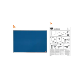 Tablero Fieltro Nobo Essence Marco Aluminio 90X120 Cm Azul