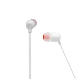 JBL JBLT125BTWHT Auriculares In-Ear Inalámbricos con Micrófono Bluetooth 5.0, 16h Batería, Pure Bass, Carga Rápida, Blancos