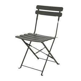 Outdoor Living By Decoris Conjunto Mesa y 2 Sillas Helsingborg Plegables Acero Gris Antracita