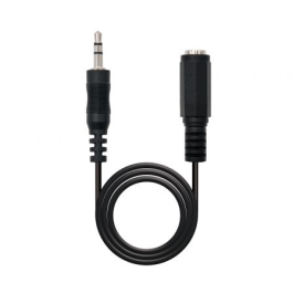 Nanocable 10.24.0201 Cable Estéreo Jack 3.5 Macho - Hembra 1.5m Negro