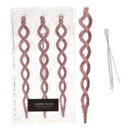 Christmas Decoration Set 3 unid. decoración colgante espirales brillante rosa Precio: 2.50000036. SKU: S7912845