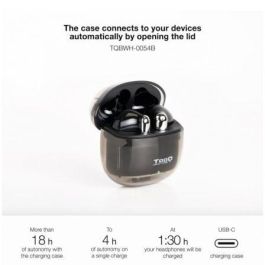 TooQ TQBWH-0054B Auriculares Inalámbricos Bluetooth Onyx con Estuche de Carga, Micrófono, Cancelación Ruido ENC, Autonomía hasta 18h, Negros TooQ TQBWH-0054B Auriculares Inalámbricos Bluetooth Onyx con Estuche de Carga, Micrófono, Cancelación Ruido ENC, Autonomía hasta 18h, Negros
