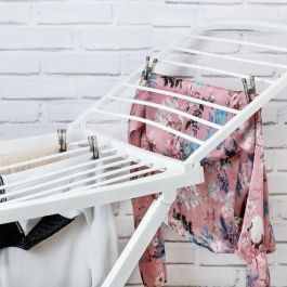 Quid Tendedero Donnatello de Resina, Plegable, 2 alas Extensibles, 20 Metros, Blanco, Fabricado en Italia