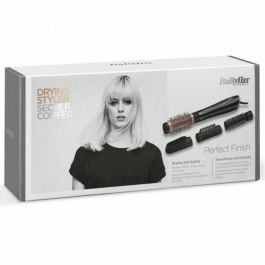 Babyliss Perfect finish - Cepillo de aire iónico 1000W, 2 temperaturas, botón de aire frío, neutraliza electricidad estática, cepillo térmico de 38mm y puas suaves de 20mm