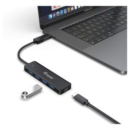 EQUIP HUB USB LIFE A 4 PUERTOS USB 3.2 INCLUYE ADAPTADOR USB-C