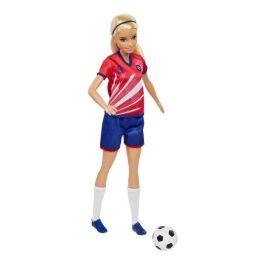 Muñeca Barbie Futbolista Camiseta Roja Hcn17 Mattel