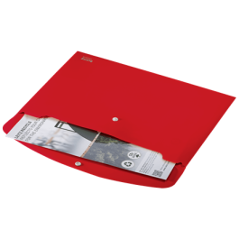 Leitz 46780025 Sobres Polipropileno Opaco A4 con Broche Boton Recycle Rojo