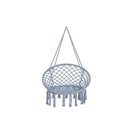 DKD Home Decor Silla Colgante Azul Celeste para Terraza y Jardín, Algodón y Acero, 100kg, 80x63x128 cm