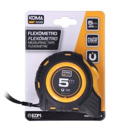 Koma Tools Flexómetro Magnet 5 m x 25 mm Cuerpo ABS Antideslizante Gancho Magnético Cinta Amarilla Mate