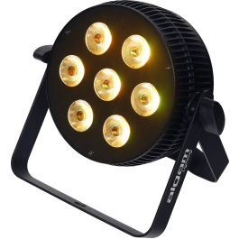 ALGAMLIGHT Foco Proyector Led 7x10W 6-En-1 RGBWAU Slim Profesional con Control Remoto IR y Modos DMX