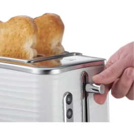 Russell Hobbs 24370-56 Tostador Inspire Blanco con Calientapanecillos y Función Levantar y Ver