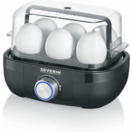 Severin EK3166 Cocedor de huevos 1 a 6 huevos, 420W, Negro Mate, 3 Tiempos de Cocción, Control Electrónico, Libre BPA