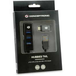 Conceptronic Hubbies04B Hub USB 3.0 de 4 Puertos para PC y Portátil