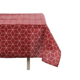 Kinvara Mantel de Loneta Antimanchas Abstracto Granate 140x180 cm - 70% Algodón, 30% Poliéster (10 Unidades)