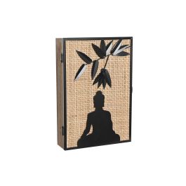 DKD Home Decor Guardallaves Oriental 2023 Natural Negro MDF 6 x 30 x 20 cm (2 Unidades)