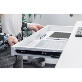 Digitus DA-90424 Escritorio Eléctrico Altura Regulable con Cajón y Carga USB 120x60cm Blanco