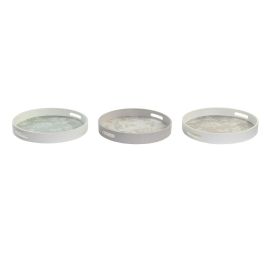 Bandeja Alpino DKD Home Decor Marron Claro Blanco 35 x 5 x 35 cm (3 Unidades) Precio: 27.69000058. SKU: S3041050