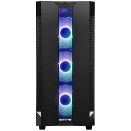 Chieftec Caja Gaming GS-01B-OP Torre ATX Micro ATX Mini-ITX Negra con Vidrio Templado e Iluminación RGB