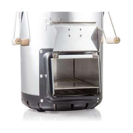 Petromax Raketenofen RF33 - Hornillo de Combustible Sólido de 1 Zona, Hierro Fundido/Acero Inoxidable, 250x300x330 mm, 6.5 kg, Negro/Plata