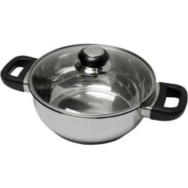 BAUMALU 331974 Cacerola de acero inoxidable de 24 cm con tapa de cristal de zafiro de baquelita BAUMALU 331974 Cacerola de acero inoxidable de 24 cm con tapa de cristal de zafiro de baquelita
