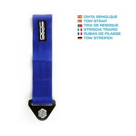 Occ Motorsport OCCRC011 Cinta de Remolque Azul, Resistencia 3000kg, Nylon Resistente, Ideal Racing y Uso Particular, 25x5cm