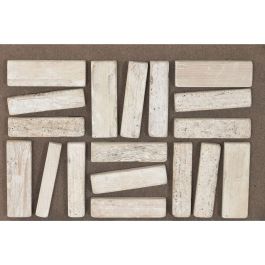 DKD Home Decor Cuadro Moderno Abstracto de Madera Reciclada Pino Blanco Marrón 62x4x82 cm (2 Unidades)