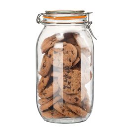 La Mediterranea Tarro Hermético de Vidrio con Cierre Clip, 2000 ml (6 Unidades)