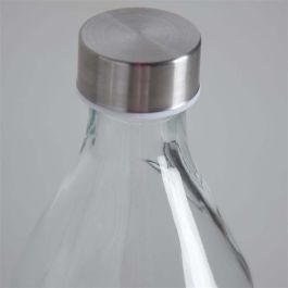 Anna Botella de Vidrio 1L con Tapa de Metal Redonda - 9,4 x 9,3 x 25,3 cm (6 Unidades)