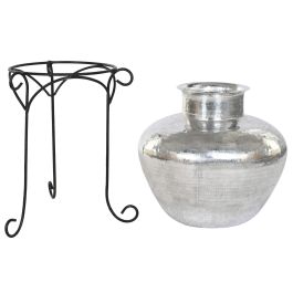 Jarron Item Home DKD Home Decor Plateado Negro 45 x 95 x 45 cm Jarron Item Home DKD Home Decor Plateado Negro 45 x 95 x 45 cm