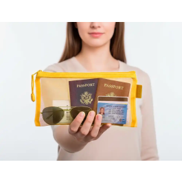 Liderpapel Bolsa Zipper Bag Poliester Transpirable Multiusos Ticket 230x115 mm Amarillo