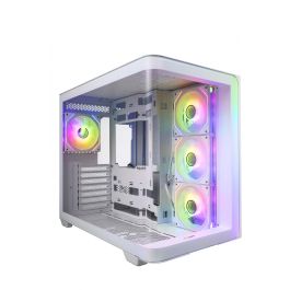 FSP M580-WA Caja PC Midi ARGB TG White - Torre de Ordenador con Panel Lateral de Cristal Templado