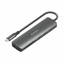 Hub USB Aisens USB-C DOCK 6 EN 1 Gris