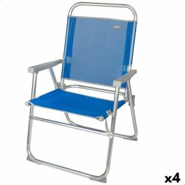 Silla de Playa Aktive Gomera Azul 48 x 88 x 50 cm Aluminio Plegable (4 Unidades)