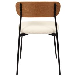 Home Deco Factory Silla Tapizado Rizo Loki, Madera y Hierro, Asiento de Poliéster, 46x48x78.3 cm