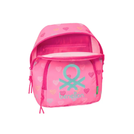 Mochila Benetton Heart Rosa 25 x 30 x 13 cm