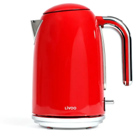 Livoo Hervidor Eléctrico Retro DOD180R, 2200W 1.7L Rojo, Base Giratoria 360°, Acero Inoxidable Precio: 59.50000034. SKU: B14DVP6B76
