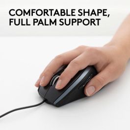 Logitech M500S Ratón con Cable Negro con Desplazamiento Hiperrápido, Precisión Láser y Botones Adelante/Atrás, Diseño Ergonómico