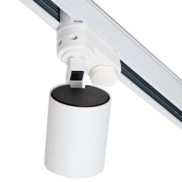 Lumiastra Foco Carril Trifásico Orientable 1xGU10 Blanco Sin Bombilla, Ideal para Iluminación de Tiendas y Exposiciones