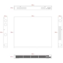 Ernitec Switch PoE+ Gestionable L3 48 puertos 10/100/1000Mbps, 4 SFP+ 10G, 800W, IEEE 802.3bt, DHCP, QoS, SNMP