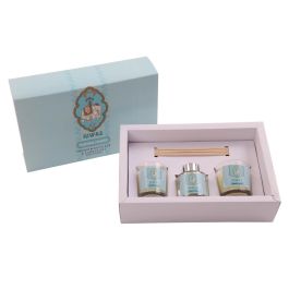 DKD Home Decor Ambientador Mikado Indio Rahga Set 3 piezas (2 velas + 1 mikado) 16 x 6 x 25 cm