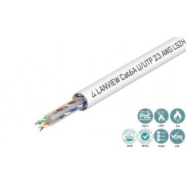 Lanview Cable Cat6a U-UTP 500m LSZH Blanco, 4x2xAWG23, Sin Blindaje, para Redes de Alto Rendimiento, Conforme ISO/IEC 11801