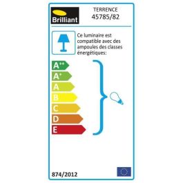 Poste exterior TERRENCE Al. 90 cm - BRILLIANT - Acero - Se necesita 1 bombilla E27