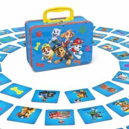 Spin Master 6066827 Juego de Memoria Patrulla Canina en Maletín Metálico de 72 Cartas, para Niños y Niñas +3 años.