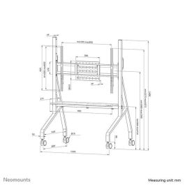 Neomounts FL50-525WH1 TV trolley 55-86" - fast installation - TÜV, Multimediatrolley, White, Steel, Flat panel, 76 kg, 10 kg