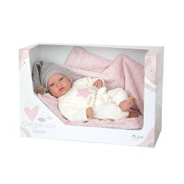 Muñeca elegance aria rosa con portabebe, incluye chupete (muñeco de peso)40 cm