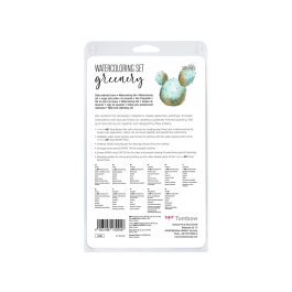 Tombow Set Watercoloring Greenery 9 Piezas con Rotuladores ABT-098, 228, 249, 312, N52 y Calibrado 01